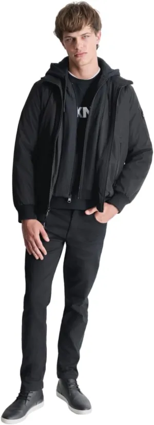 DKNY Men's Water Resistant Hooded Durable Casual Jacket