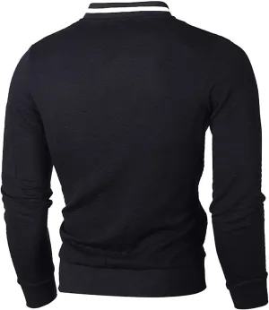 DuDubaby Autumn Winter Men's Fashion Jacket Solid Color Coat Sweatshirt Cardigan Zipper