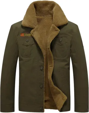 DuDubaby Men's Thickened Long Sleeves Coat Faux Leather Fleece Jacket Outerwear