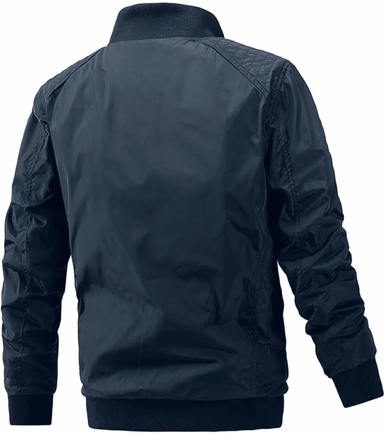 DuDubaby New Cotton Clip Reversible Men's Solid Color Coat Zipper Stand Collar Jacket