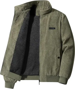 DuDubaby Sports Jacket for Mens Men's Plush Thickened Jacket Large Size Jacket Solid Color Lapel Loose Lambswood Jacket