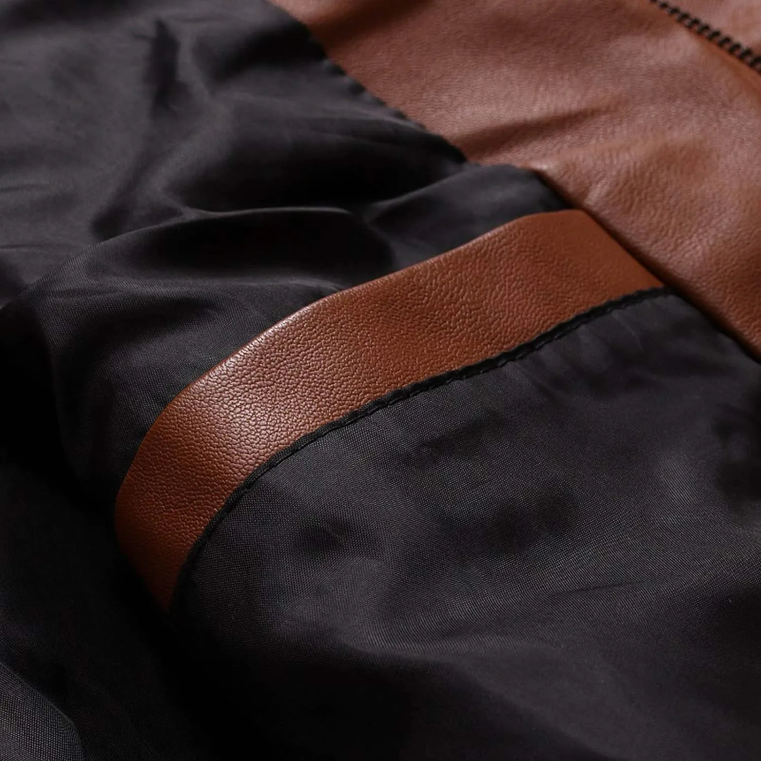 DuDubaby Winter Men's Casual Stand Collar Leather Jacket Coat