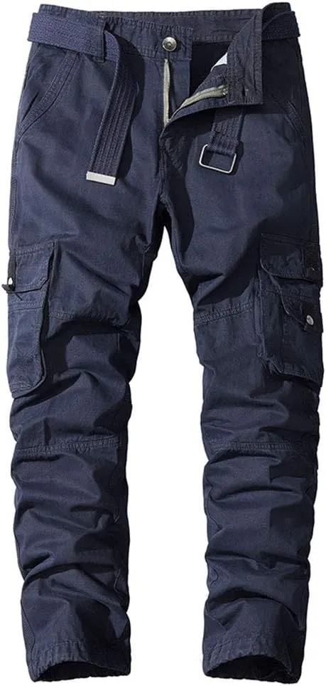 ebossy Mens Casual Multi-Pocket Cargo Pants Outdoor Military Tactical Twill Jogger Trousers