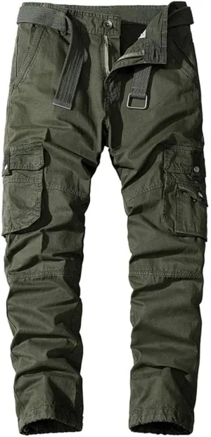 ebossy Mens Casual Multi-Pocket Cargo Pants Outdoor Military Tactical Twill Jogger Trousers