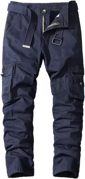 ebossy Mens Casual Multi-Pocket Cargo Pants Outdoor Military Tactical Twill Jogger Trousers