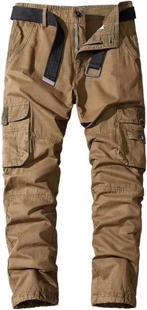 ebossy Mens Casual Multi-Pocket Cargo Pants Outdoor Military Tactical Twill Jogger Trousers