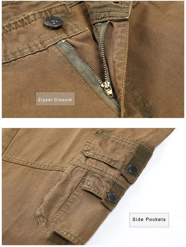 ebossy Mens Casual Multi-Pocket Cargo Pants Outdoor Military Tactical Twill Jogger Trousers