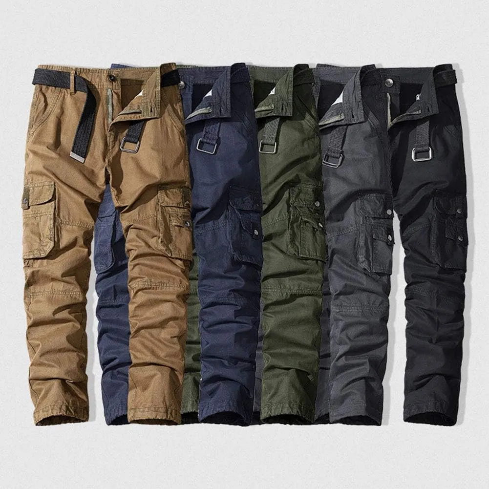 ebossy Mens Casual Multi-Pocket Cargo Pants Outdoor Military Tactical Twill Jogger Trousers