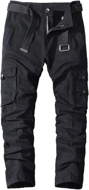 ebossy Mens Casual Multi-Pocket Cargo Pants Outdoor Military Tactical Twill Jogger Trousers
