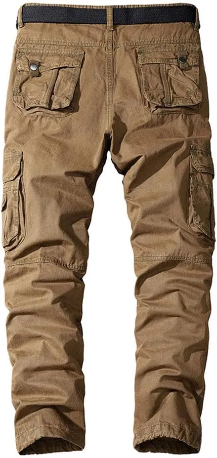 ebossy Mens Casual Multi-Pocket Cargo Pants Outdoor Military Tactical Twill Jogger Trousers