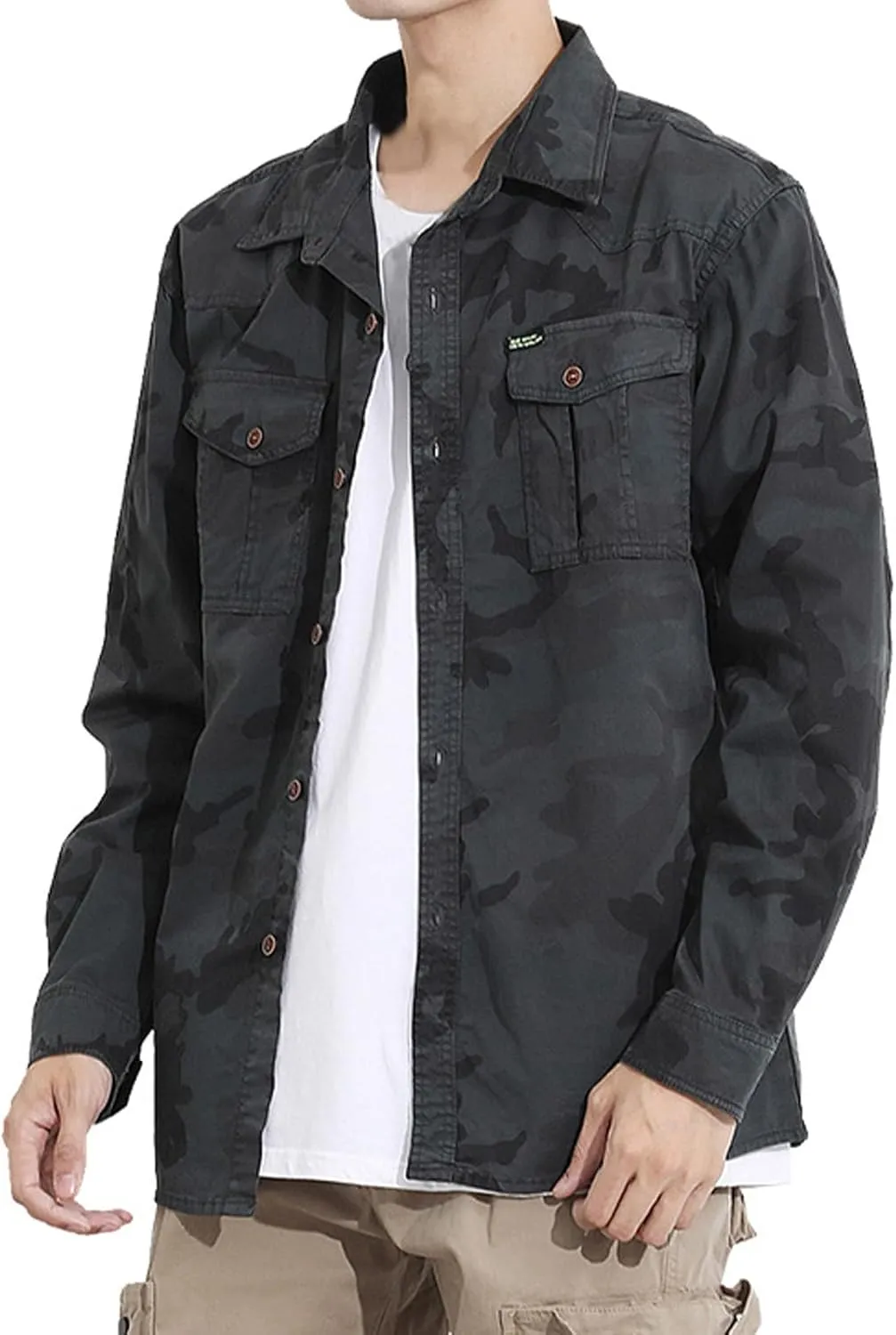 Fashion Men's Solid Color Long Sleeve Hoodless Casual Outwear Jackets Coat Tops ，2024 Big and Tall For Men Winter