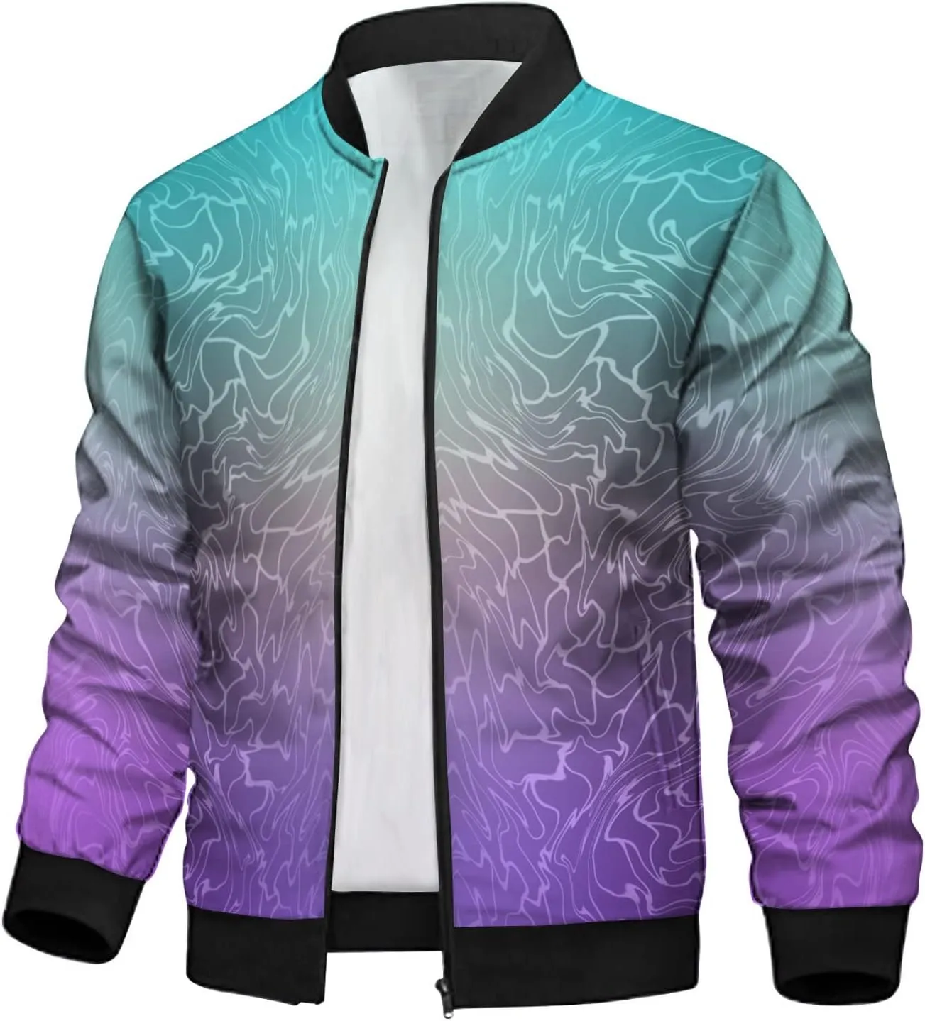 Faux Fur Jacket Men Mens Lightweight Jacket Autumn and Winter Printed Thin Jackets Casual Versatile Printed Jackets