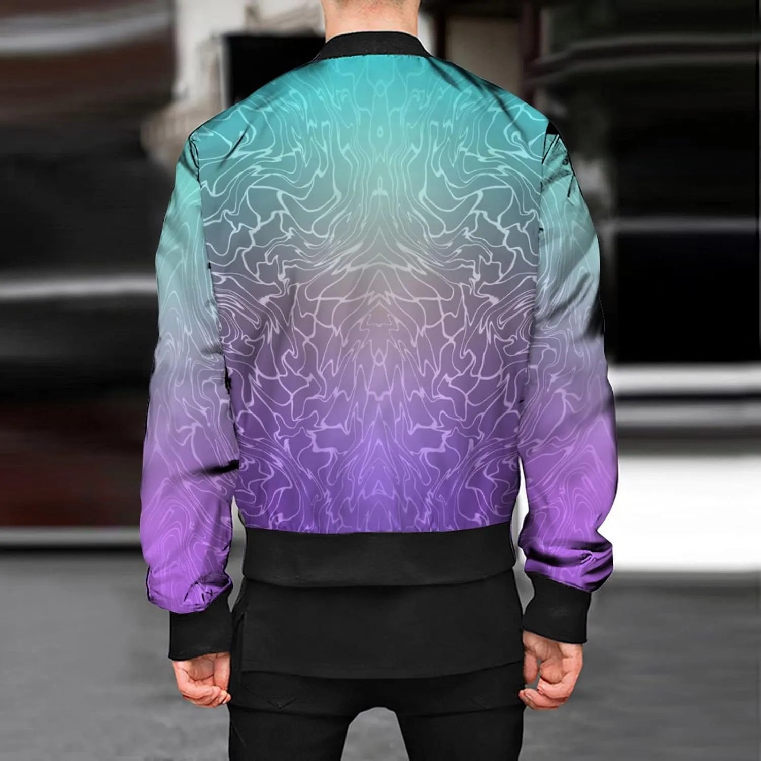 Faux Fur Jacket Men Mens Lightweight Jacket Autumn and Winter Printed Thin Jackets Casual Versatile Printed Jackets
