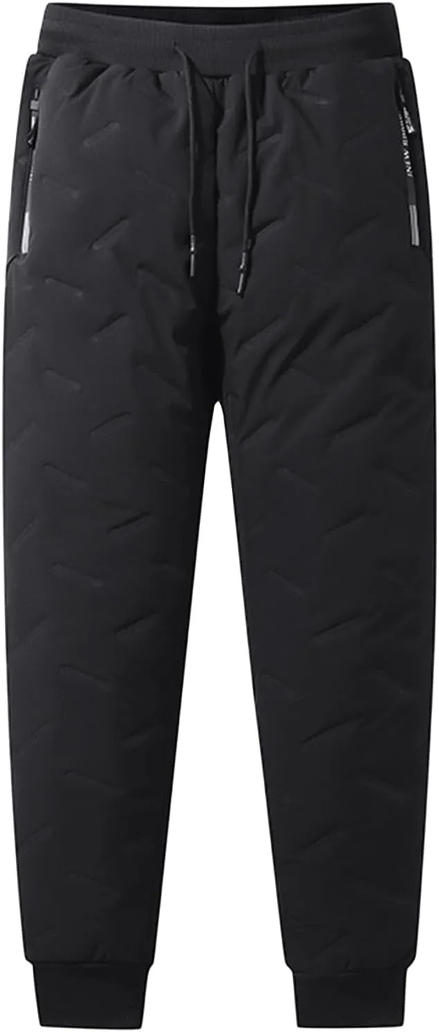 Fleece Lined Snow Pants Sherpa Lined Sweatpants Winter Thicken Fleece Pants Outdoor Joggers for Men Women