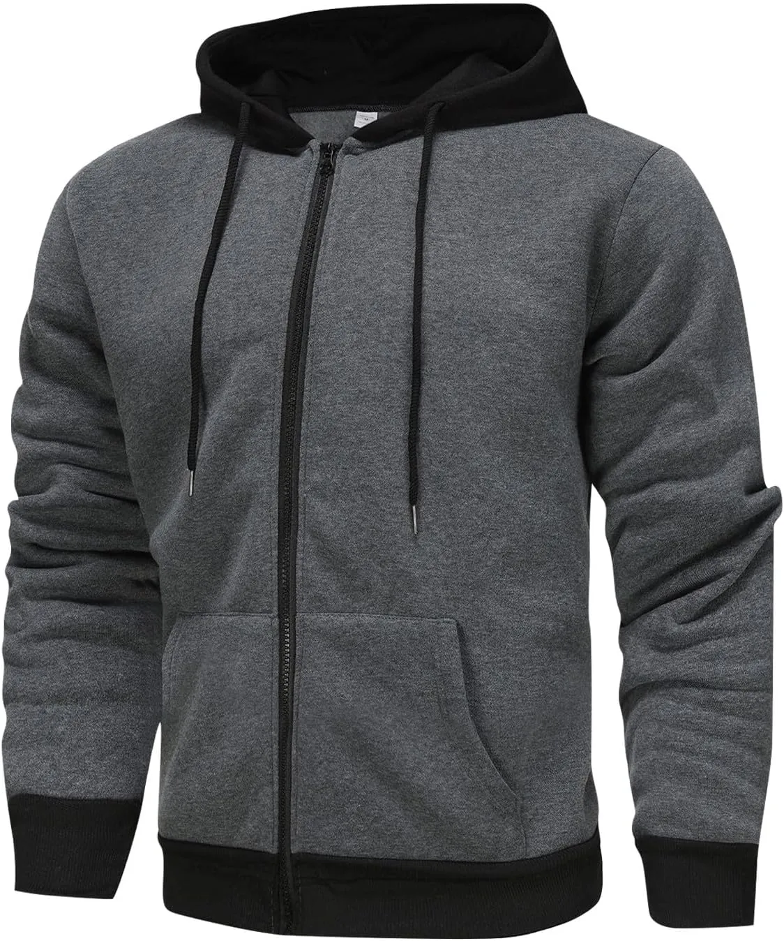 Full Zip Hoodies For Men,Mens Sweatshirt Hooded Fall Sports Jacket Lightweight Slim Fit Casual Long Sleeve Coat