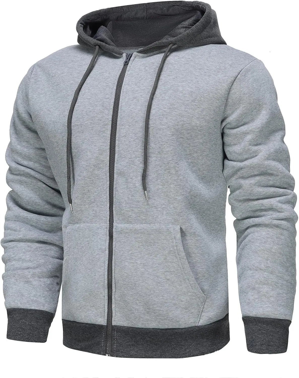 Full Zip Hoodies For Men,Mens Sweatshirt Hooded Fall Sports Jacket Lightweight Slim Fit Casual Long Sleeve Coat