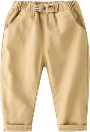Girls Vintage Multi-Pocket Cargo Pants Elastic Waist Jogger Pants Kids Hiking Trousers