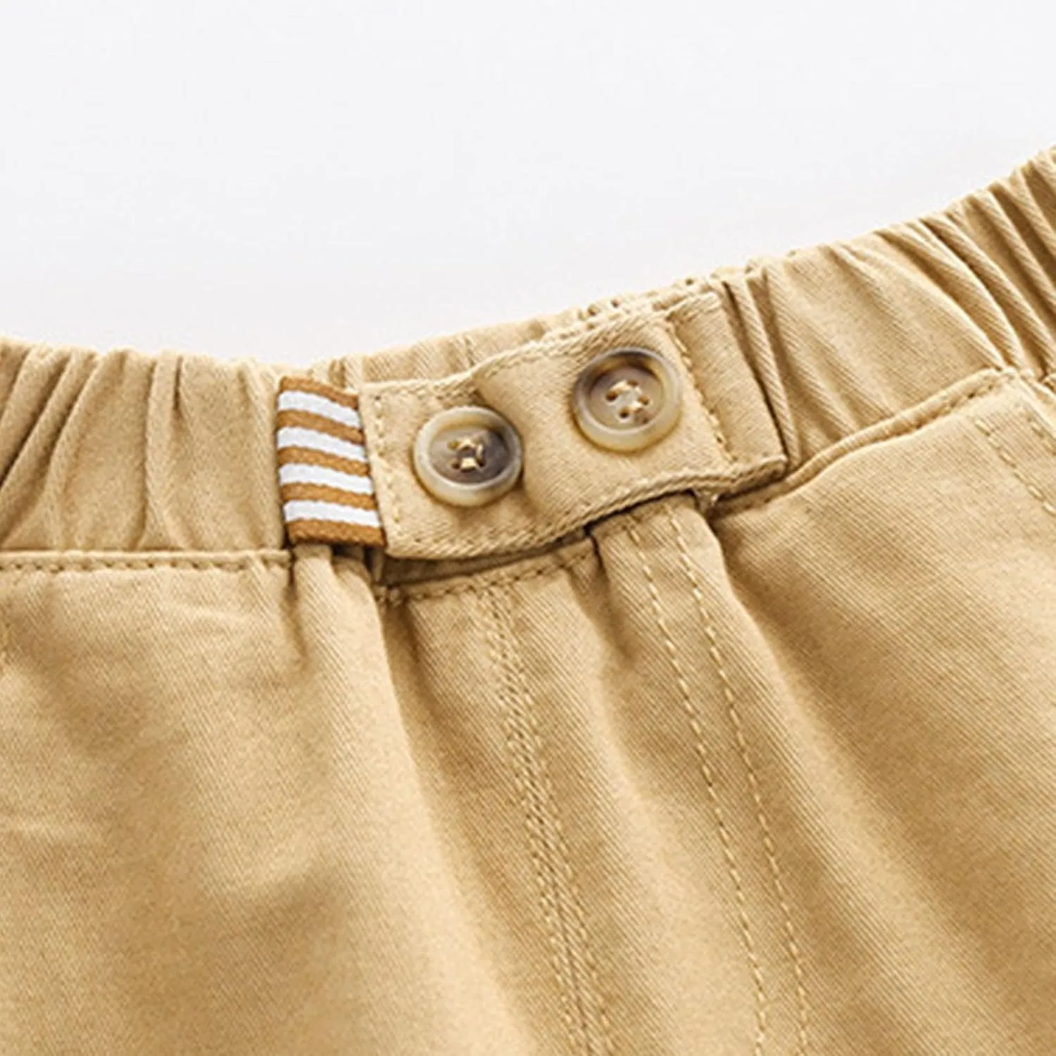 Girls Vintage Multi-Pocket Cargo Pants Elastic Waist Jogger Pants Kids Hiking Trousers