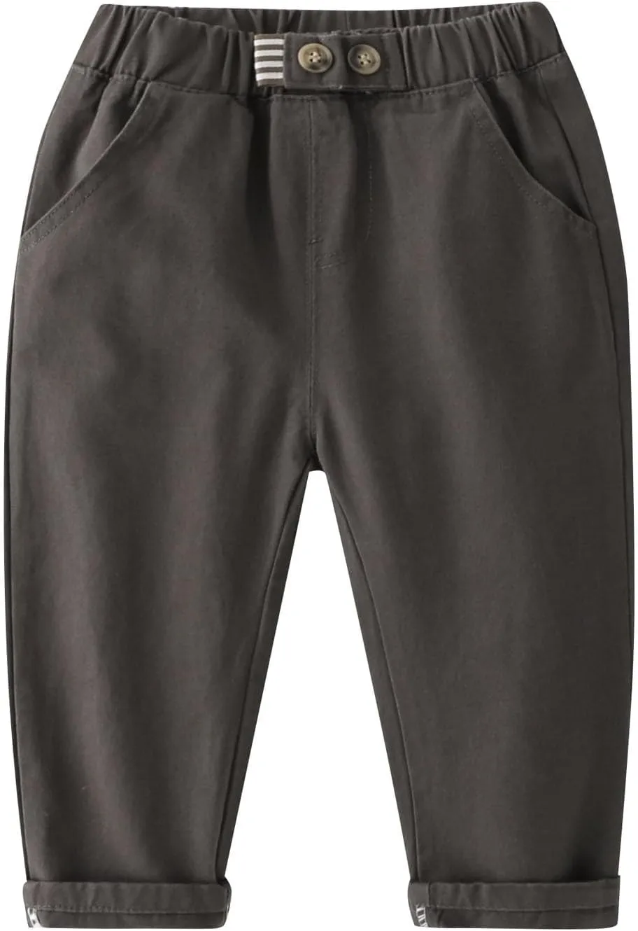 Girls Vintage Multi-Pocket Cargo Pants Elastic Waist Jogger Pants Kids Hiking Trousers
