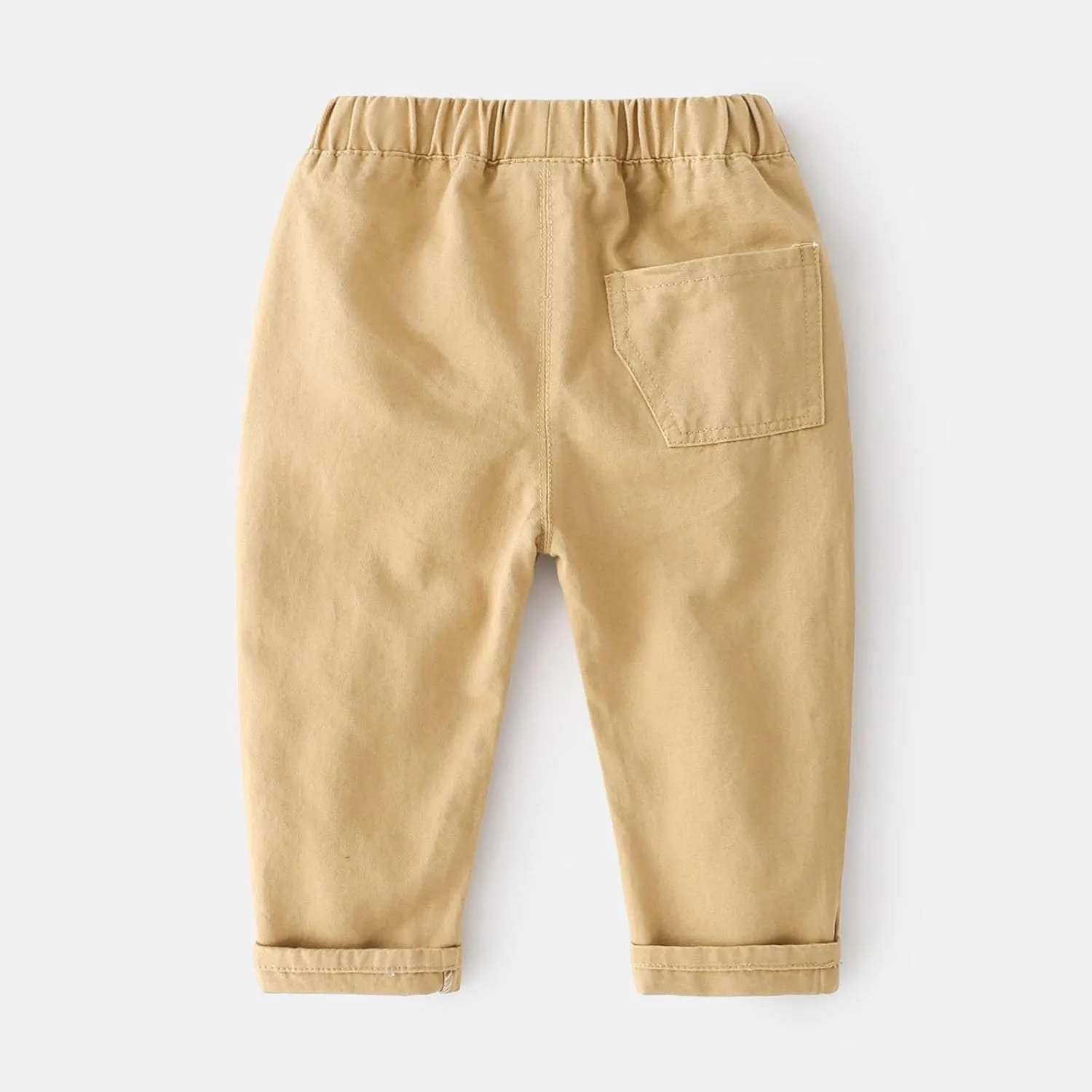 Girls Vintage Multi-Pocket Cargo Pants Elastic Waist Jogger Pants Kids Hiking Trousers