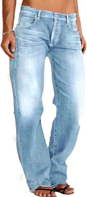 High Waisted Jeans for Women 2024 Loose Distressed Ripped Stretchy Straight Leg Boyfriend Denim Pants