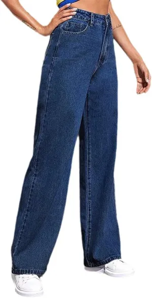 Highwaisted Jeans Womens Stretchy Jeans Pants for Women Baggy Wide Leg Microelastic Dressy Casual Summer Boho Slimming