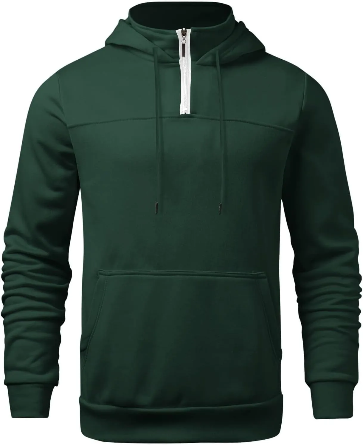 Hoodie Mens 1/4 Zip Sweatshirts Casual Long Sleeve Classic Drawstring Pullover Tops Loose Sports Jacket with Pocket