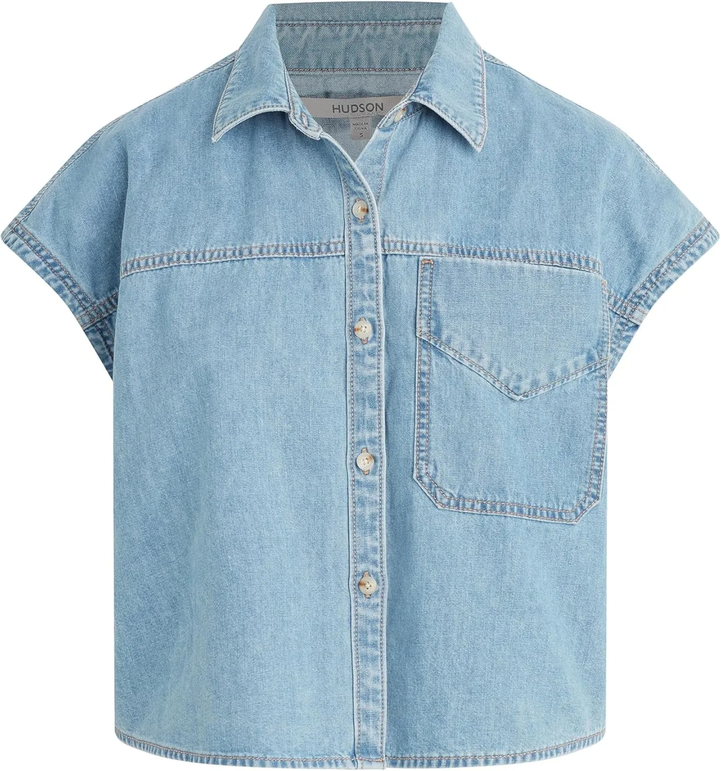 HUDSON Women's Sleeveless Button Down Camp Shirt