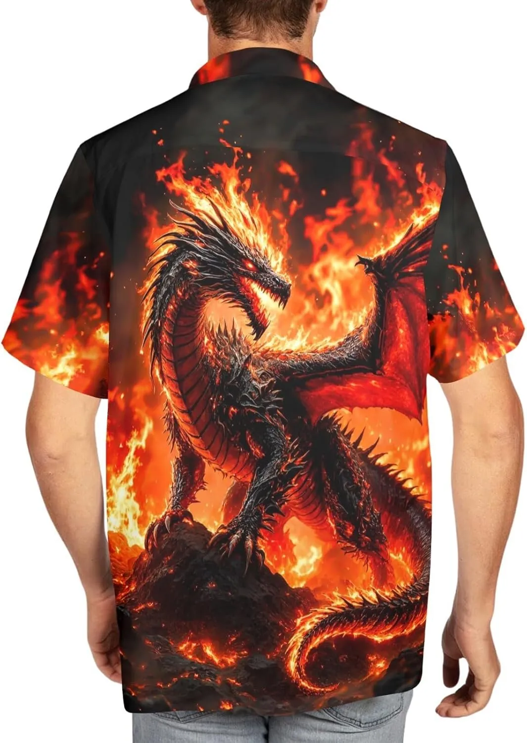HUGLAZY July 4th Day Hawaiian Shirt for Men Tropical Short Sleeve Button Down Shirts Funny Party Outfit
