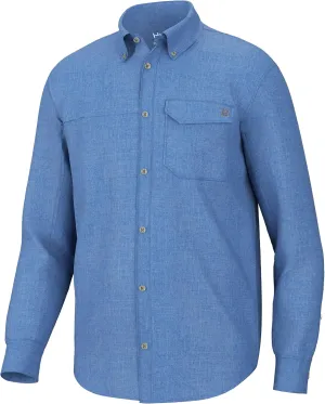 HUK Men's Tide Point Long Sleeve Shirt, Fishing Button Down