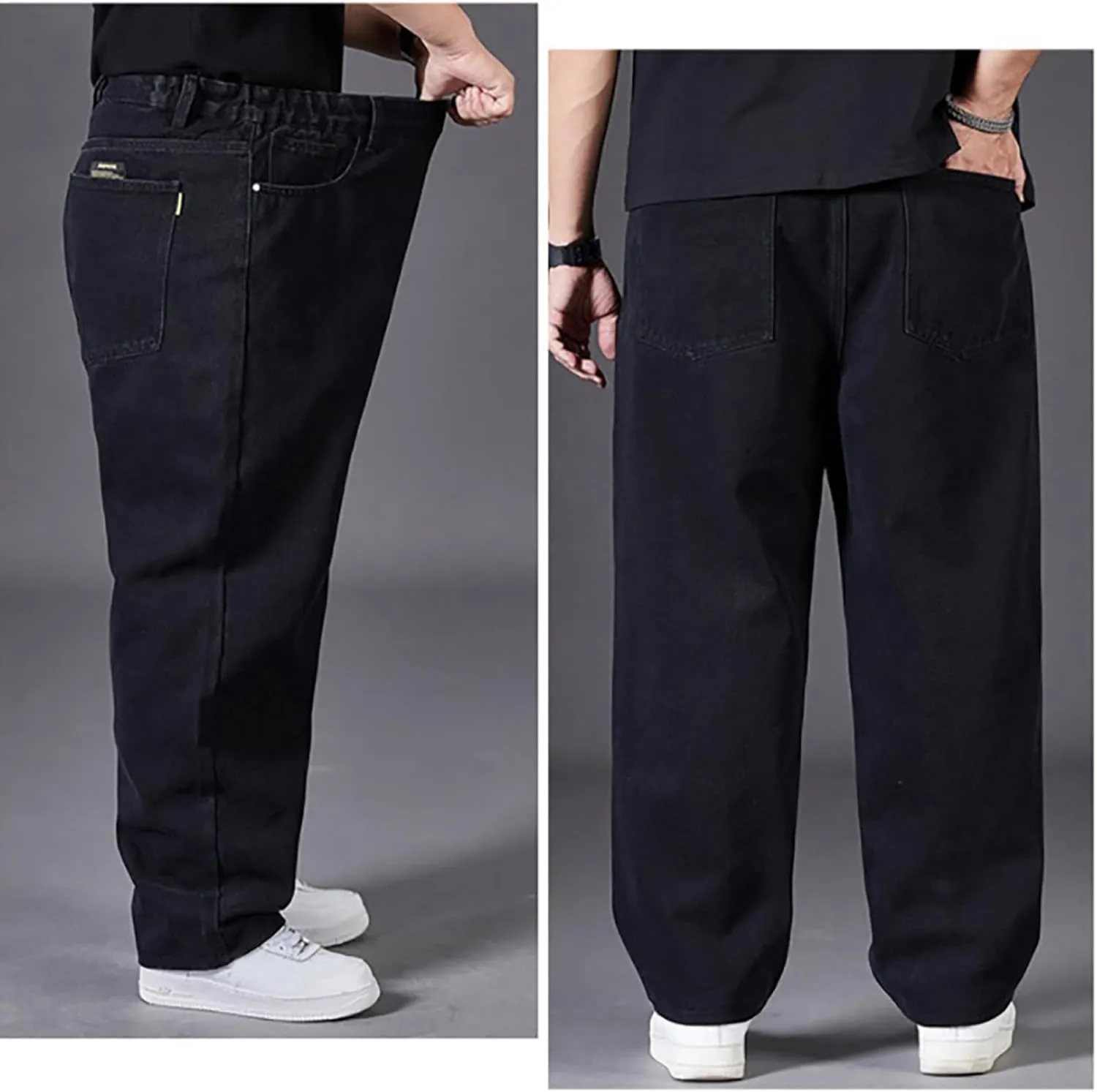 Jeans for Men Relaxed Fit High Waisted Jeans Straight Leg Pants Fashion Trousers Classic 5 Pocket Streetwear