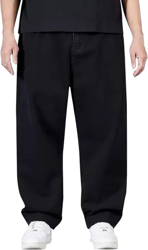 Jeans for Men Relaxed Fit High Waisted Jeans Straight Leg Pants Fashion Trousers Classic 5 Pocket Streetwear