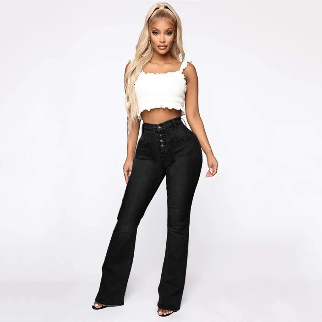 Jeans for Women 2024 Pants Waisted Trousers Jeans Lace Poket Denim Women's Jeans Black Jeans Womens Black Pants for