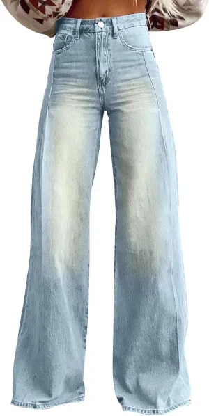 Jeans for Women, Jeans Women Stretchy Trendy Plus Size Baggy Trousers Low Rise 2025 Straight Leg Summer