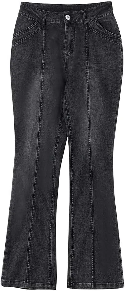 Jeans for Women Trendy Low Rise Stretch Flare Bootcut Denim Pants Casual Vintage Y2k Bell Bottom Trousers with Pocket