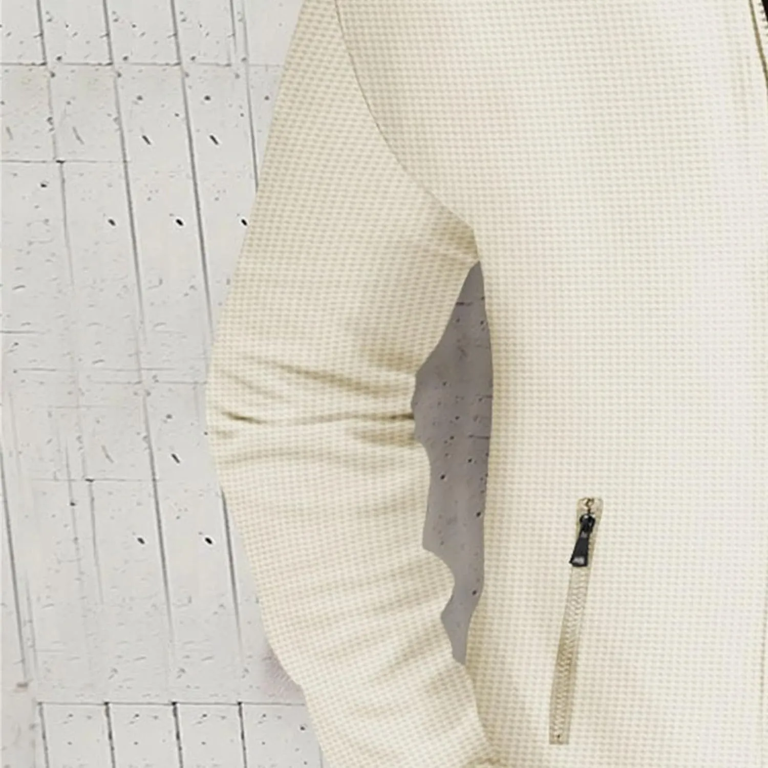 JEKE-DG Men's Casual Lapel Waffle Jacket Lightweight Slim Fit Solid Jackets Full Zip Long Sleeve Jacket Coat