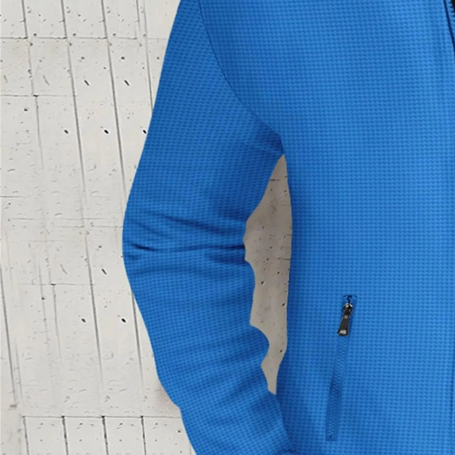 JEKE-DG Men's Casual Lapel Waffle Jacket Lightweight Slim Fit Solid Jackets Full Zip Long Sleeve Jacket Coat