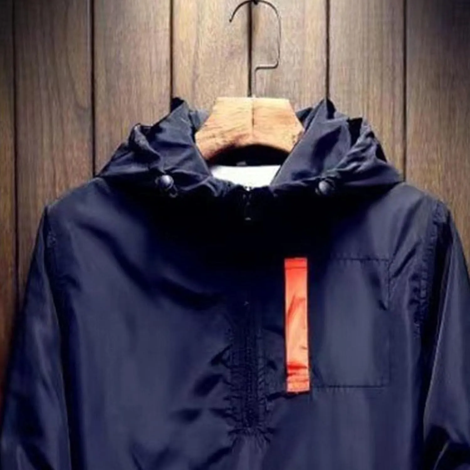 JEKE-DG Men's Color Blcok Loose Fit Jacket Casual Lightweight Hooded Overshirt Zipper Fashion Outdoor Jacket Coat