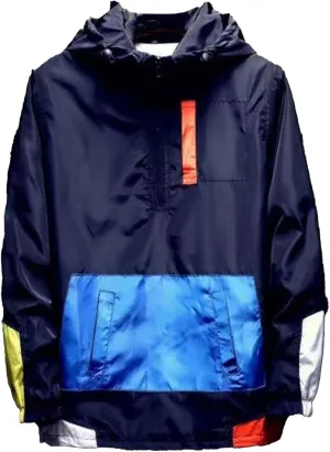 JEKE-DG Men's Color Blcok Loose Fit Jacket Casual Lightweight Hooded Overshirt Zipper Fashion Outdoor Jacket Coat