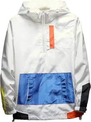 JEKE-DG Men's Color Blcok Loose Fit Jacket Casual Lightweight Hooded Overshirt Zipper Fashion Outdoor Jacket Coat