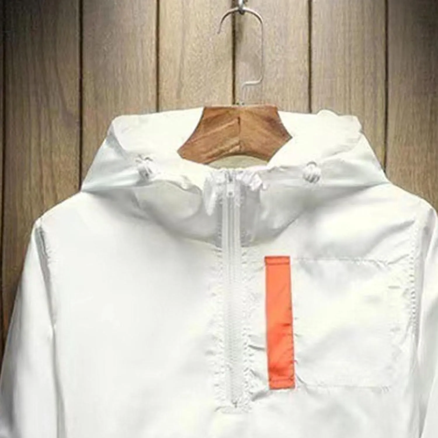 JEKE-DG Men's Color Blcok Loose Fit Jacket Casual Lightweight Hooded Overshirt Zipper Fashion Outdoor Jacket Coat