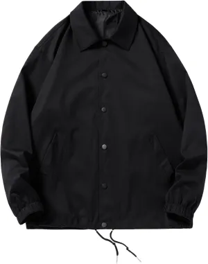 JEKE-DG Men's Fashion Casual Lapel Jacket Solid Lightweight Button Down Jackets Long Sleeve Classic Jacket Coat