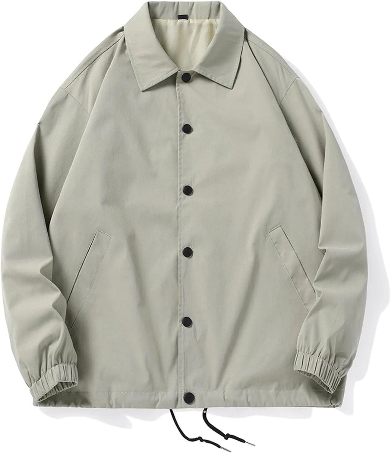 JEKE-DG Men's Fashion Casual Lapel Jacket Solid Lightweight Button Down Jackets Long Sleeve Classic Jacket Coat