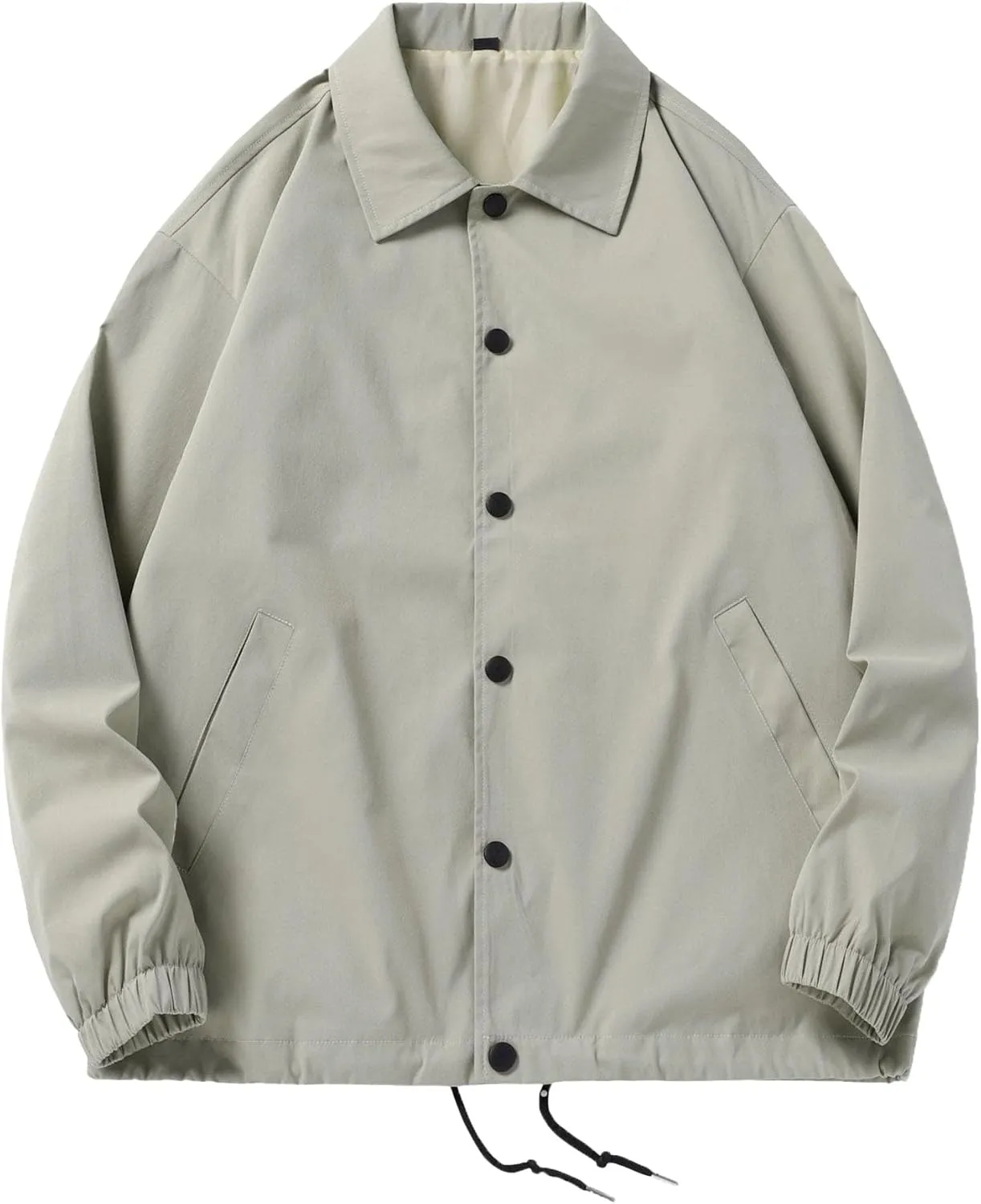 JEKE-DG Men's Fashion Casual Lapel Jacket Solid Lightweight Button Down Jackets Long Sleeve Classic Jacket Coat