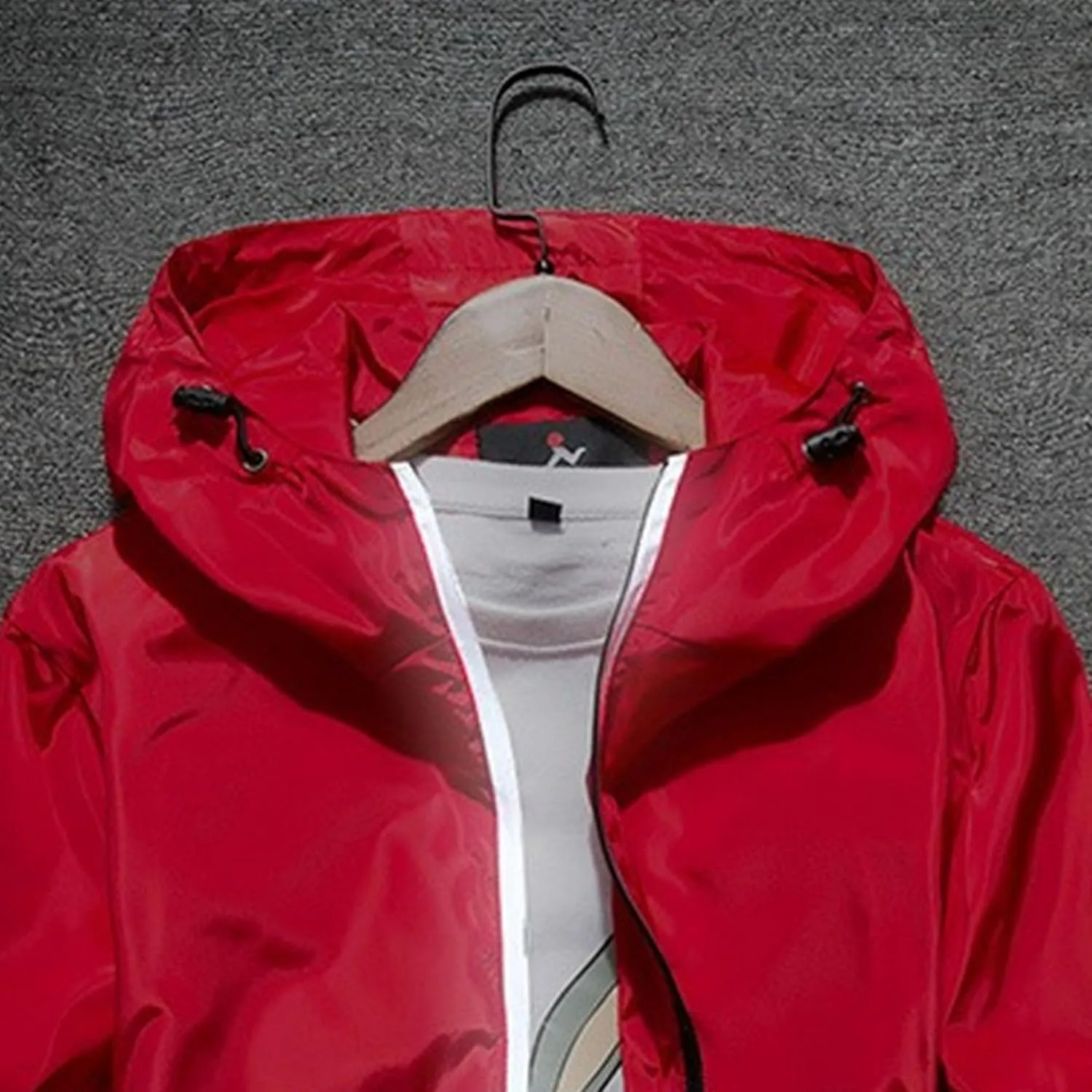 JEKE-DG Men's Fashion Hooded Full Zip Jacket Lightweight Casual Baseball Jackets Loose Fit Windbreaker Jacket Coat