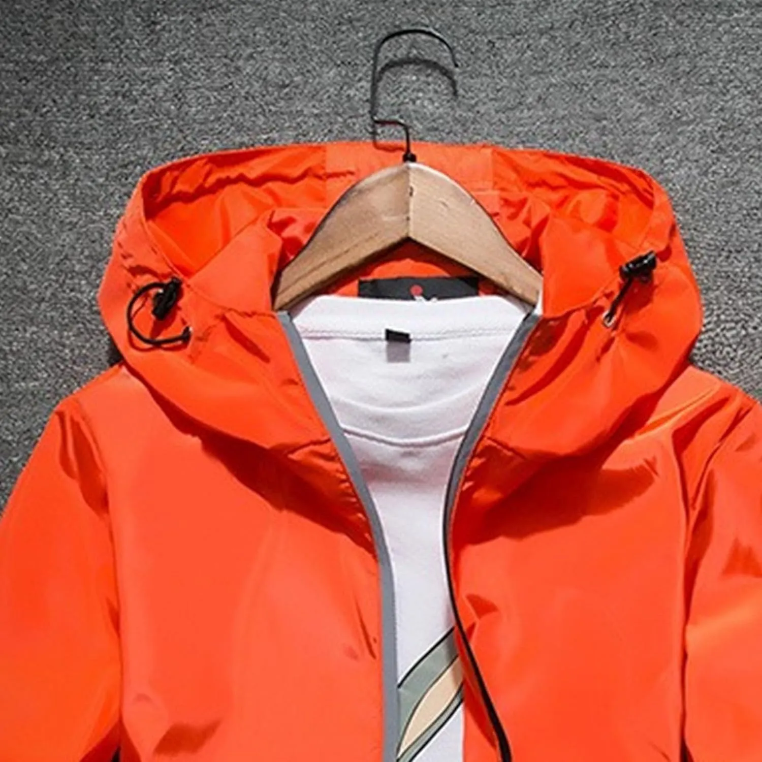 JEKE-DG Men's Fashion Hooded Full Zip Jacket Lightweight Casual Baseball Jackets Loose Fit Windbreaker Jacket Coat