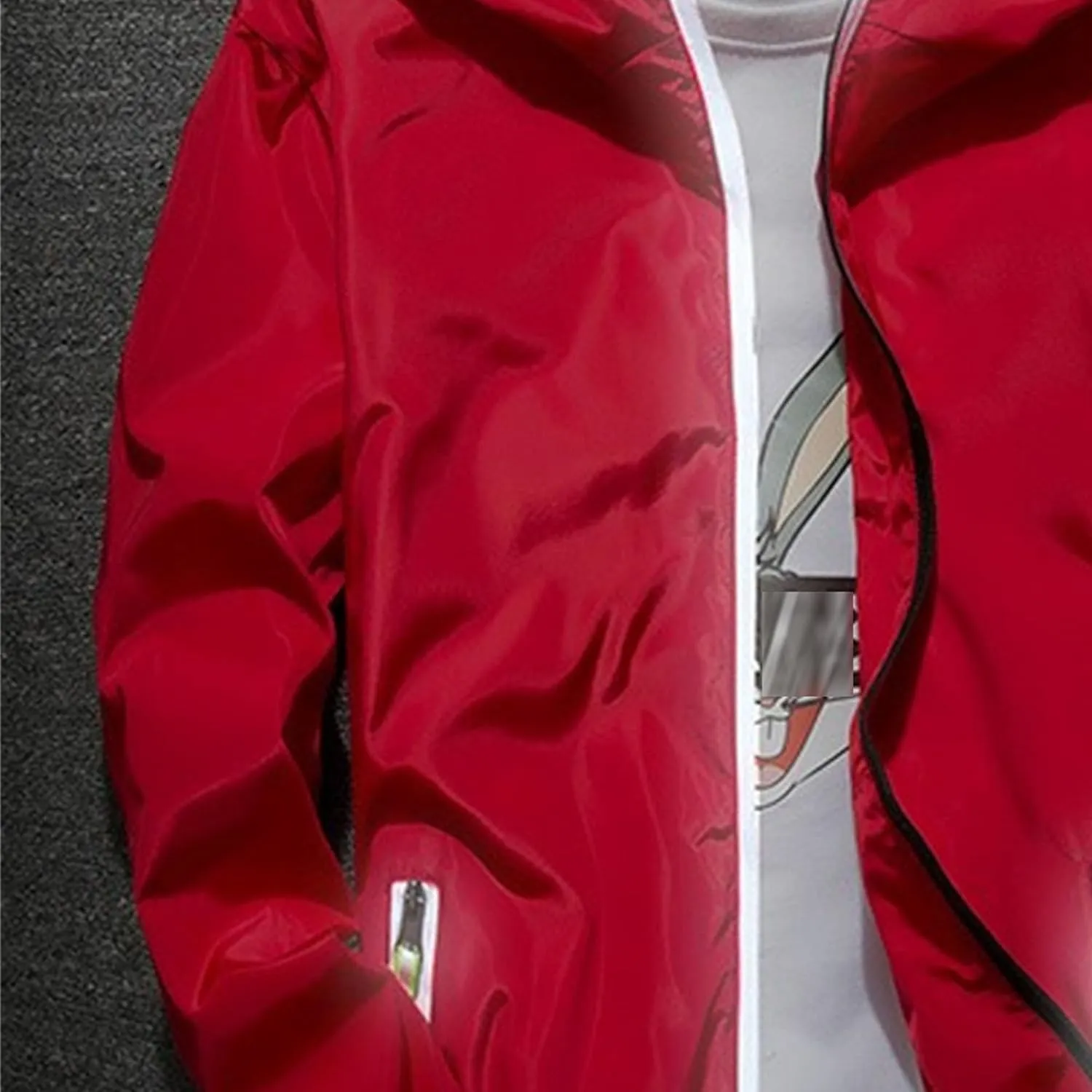 JEKE-DG Men's Fashion Hooded Full Zip Jacket Lightweight Casual Baseball Jackets Loose Fit Windbreaker Jacket Coat