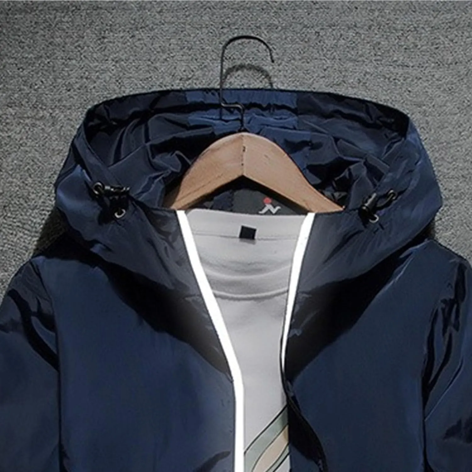 JEKE-DG Men's Fashion Hooded Full Zip Jacket Lightweight Casual Baseball Jackets Loose Fit Windbreaker Jacket Coat