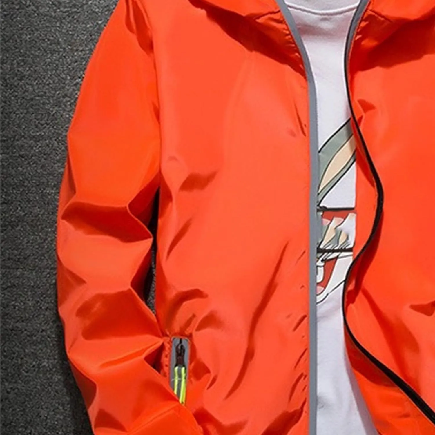 JEKE-DG Men's Fashion Hooded Full Zip Jacket Lightweight Casual Baseball Jackets Loose Fit Windbreaker Jacket Coat