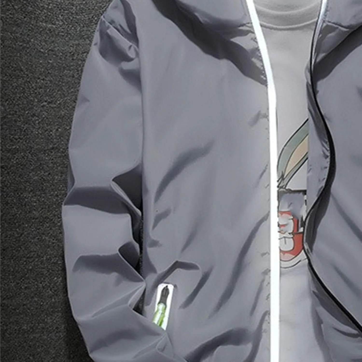 JEKE-DG Men's Fashion Hooded Full Zip Jacket Lightweight Casual Baseball Jackets Loose Fit Windbreaker Jacket Coat